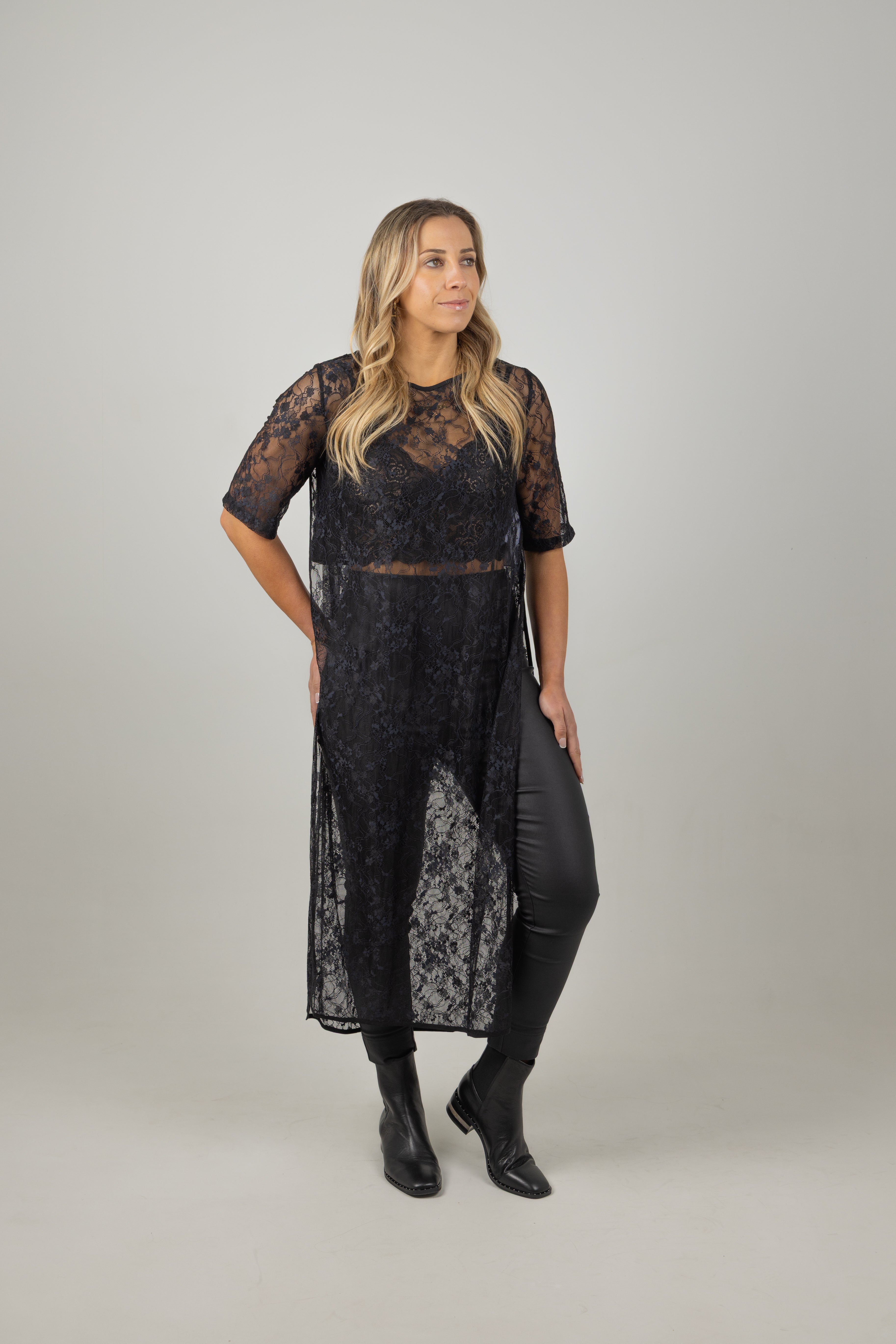 HARPER TABARD BLACK LACE