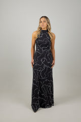 RIHANNA MAXI DRESS BOW NOIR