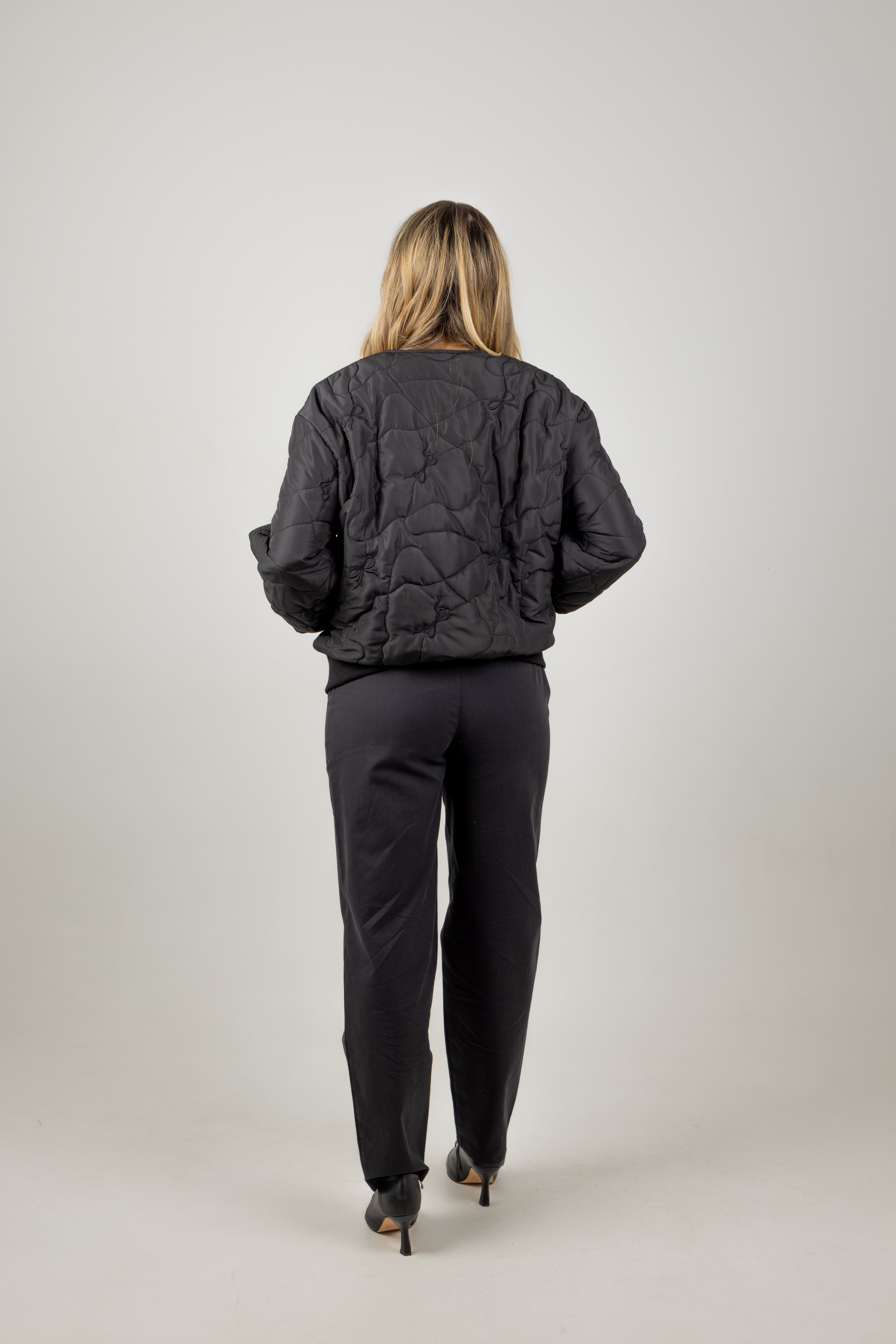BECKY QUILTED JACKET BOW NOIR PRE ORDER