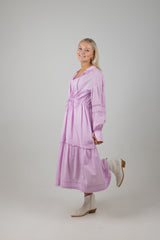 LACE FRILL MAXI DRESS IRIS PINK
