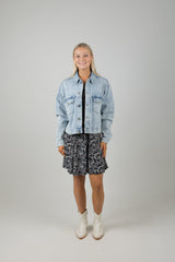 CROPPED DENIM JACKET STORY BLUE