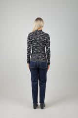 MOCK NECK TOP MOON GARDENING