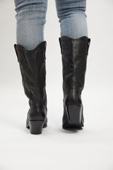 RIDING WESTERN BOOT BLACK LEATHER