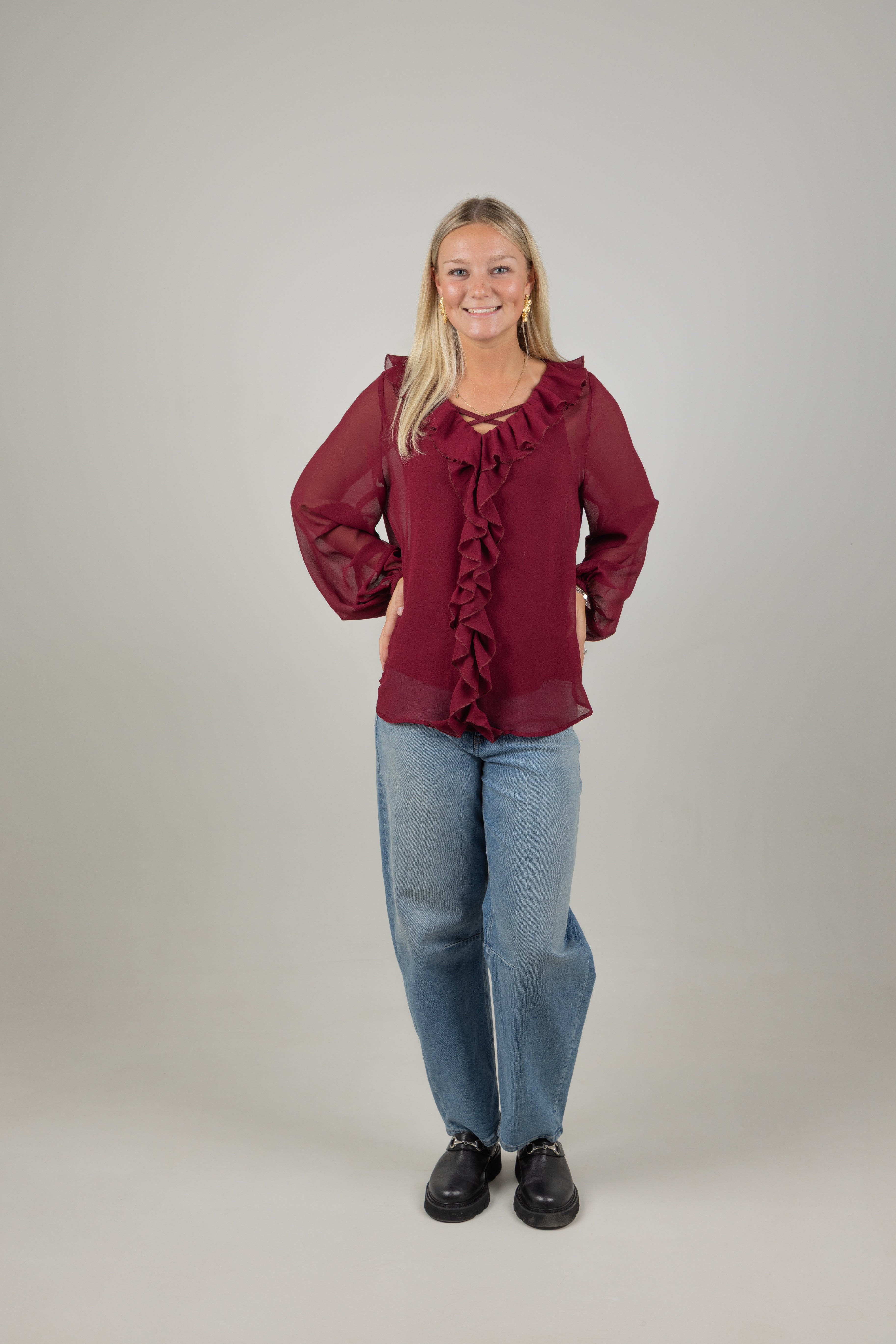 SARAH TOP BURGUNDY