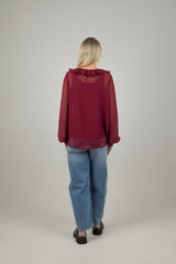 SARAH TOP BURGUNDY