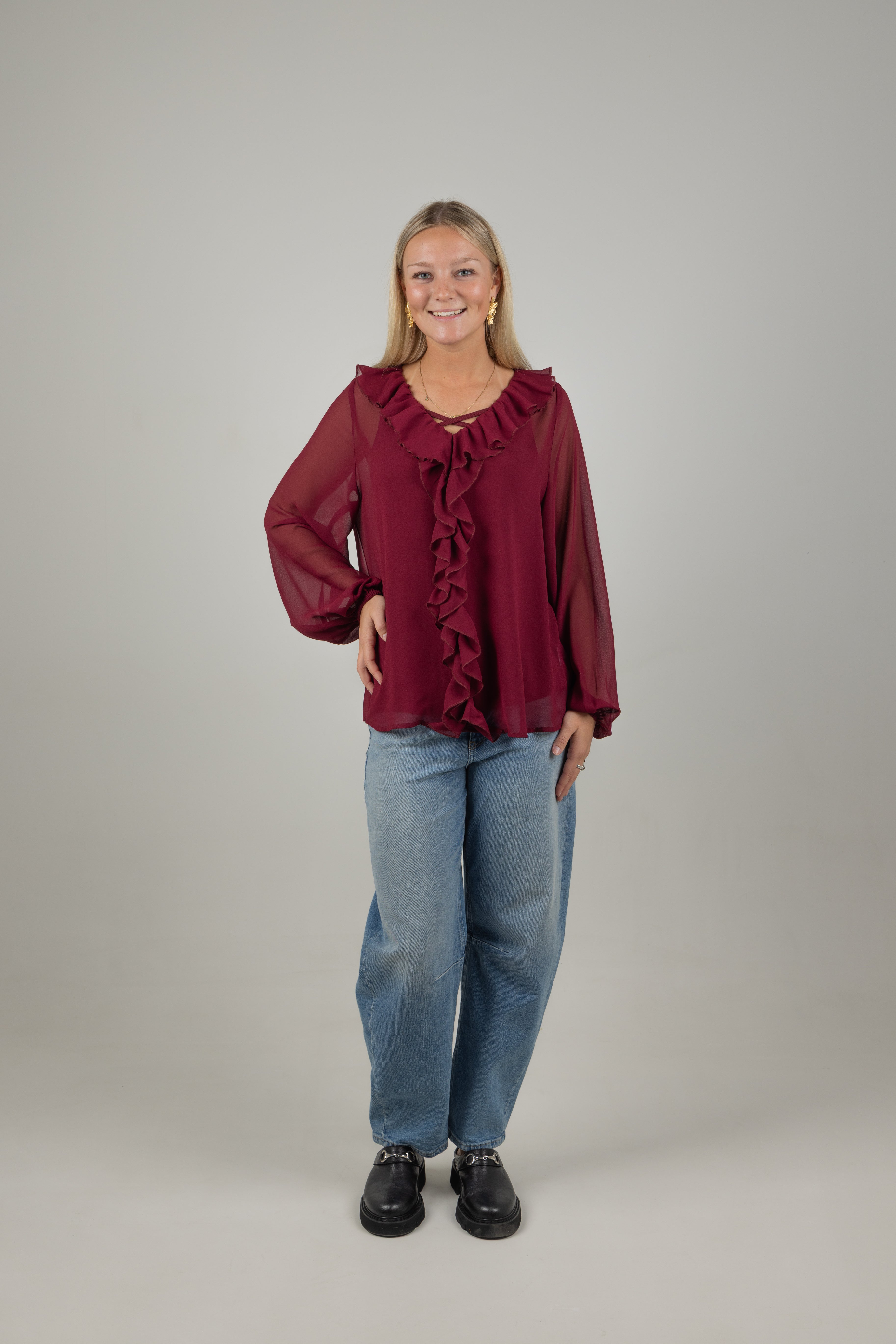 SARAH TOP BURGUNDY
