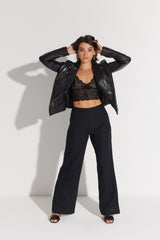 KNEW LEATHER JACKET BLACK