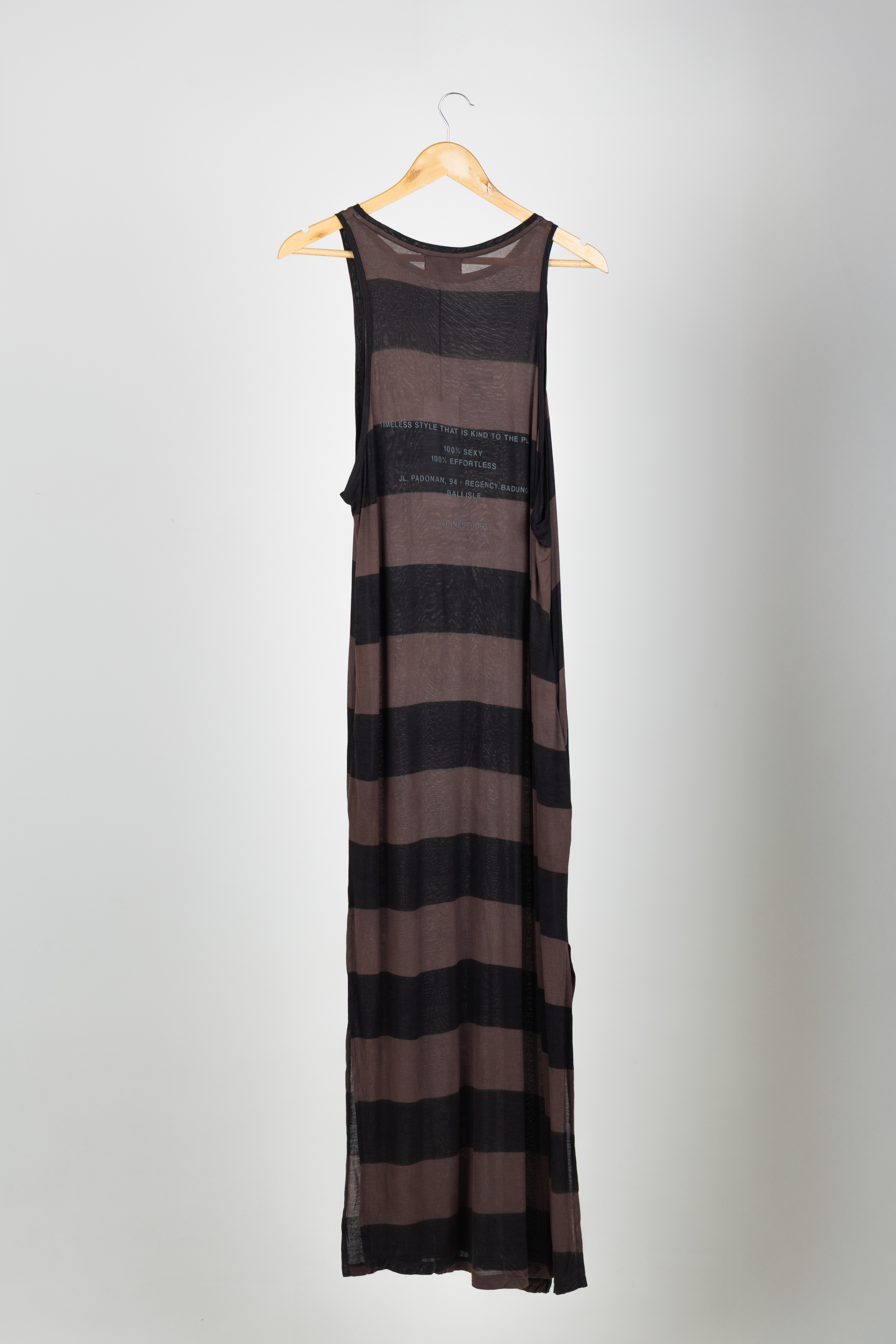 GRUNGE STRIPE DRESS MOCHA