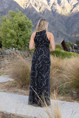 RIHANNA MAXI DRESS BOW NOIR PRE ORDER