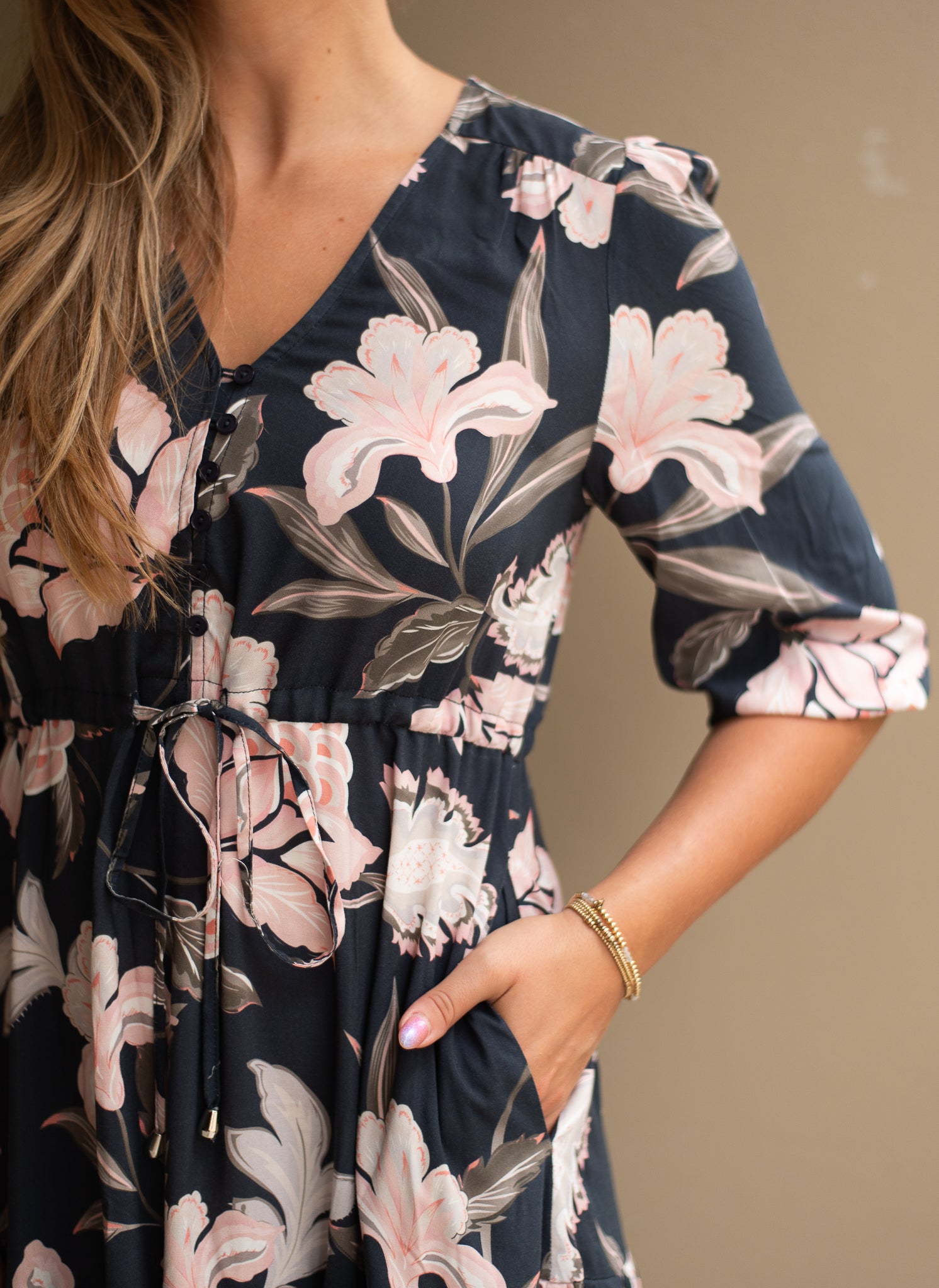 SELMA MAXI DRESS VENICE FLORAL NAVY PRE ORDER