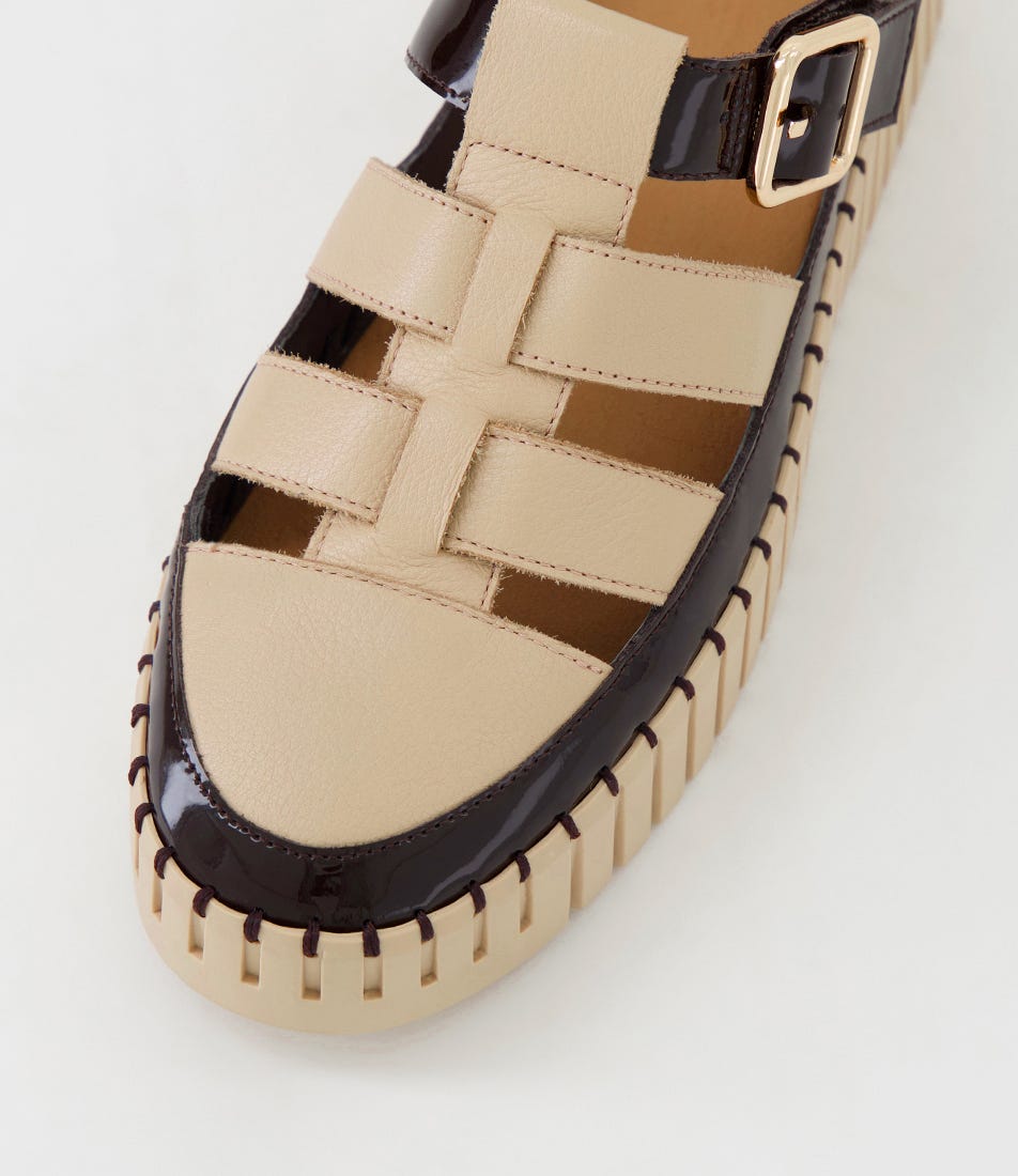 Baytown Sneaker Dark Chocolate Camel Patent
