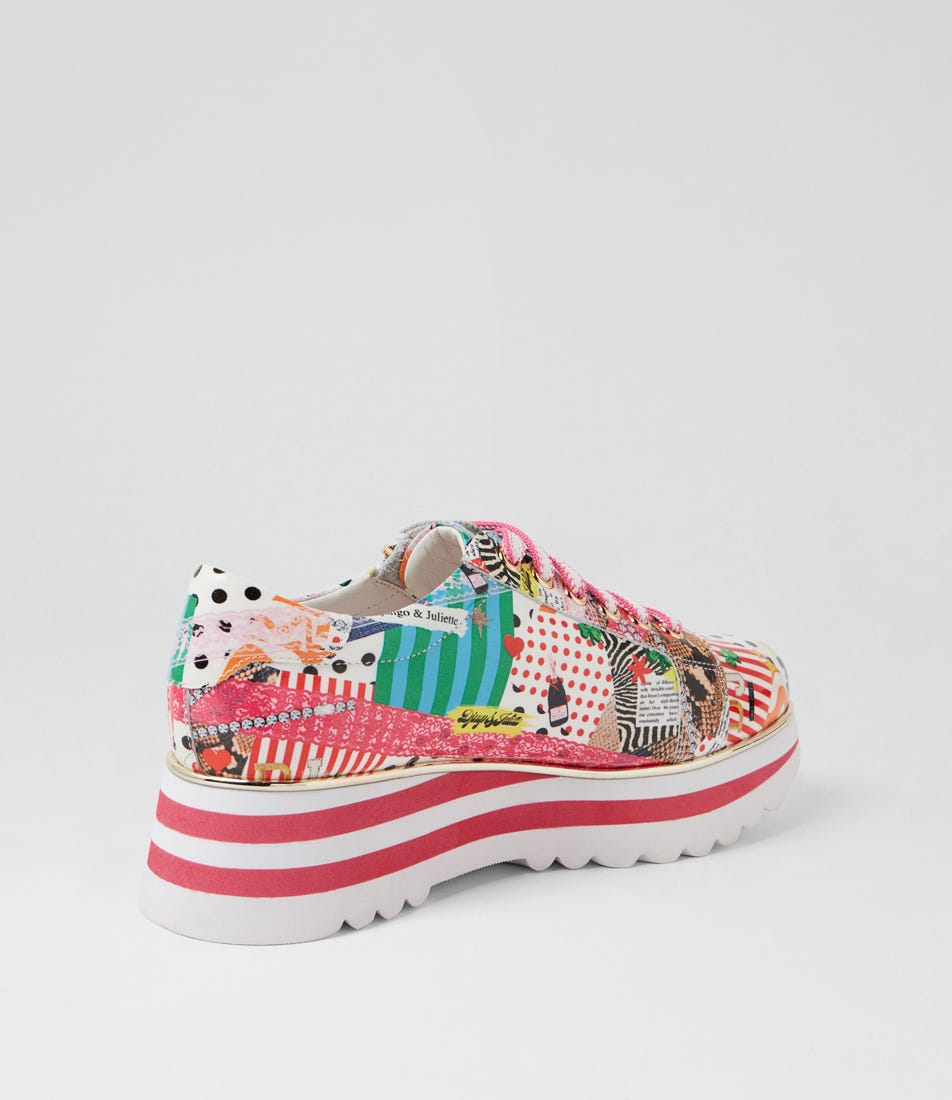 Eammes Lace Up Flats Collage 2 Print Patent