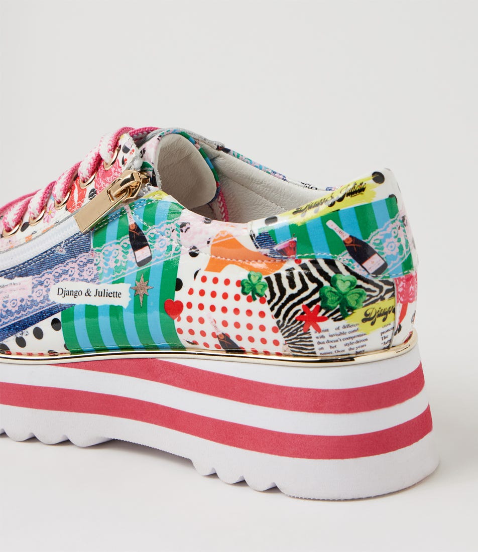 Eammes Lace Up Flats Collage 2 Print Patent