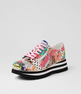 Eammes Lace Up Flats Collage 2 Black White Patent