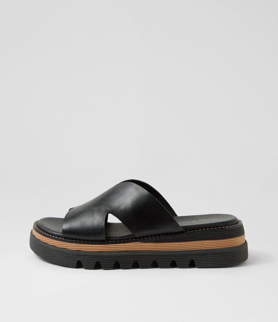 Suki Slide Black Leather