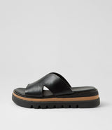 Suki Slide Black Leather