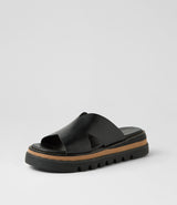 Suki Slide Black Leather