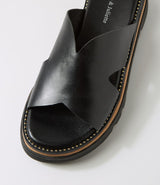 Suki Slide Black Leather