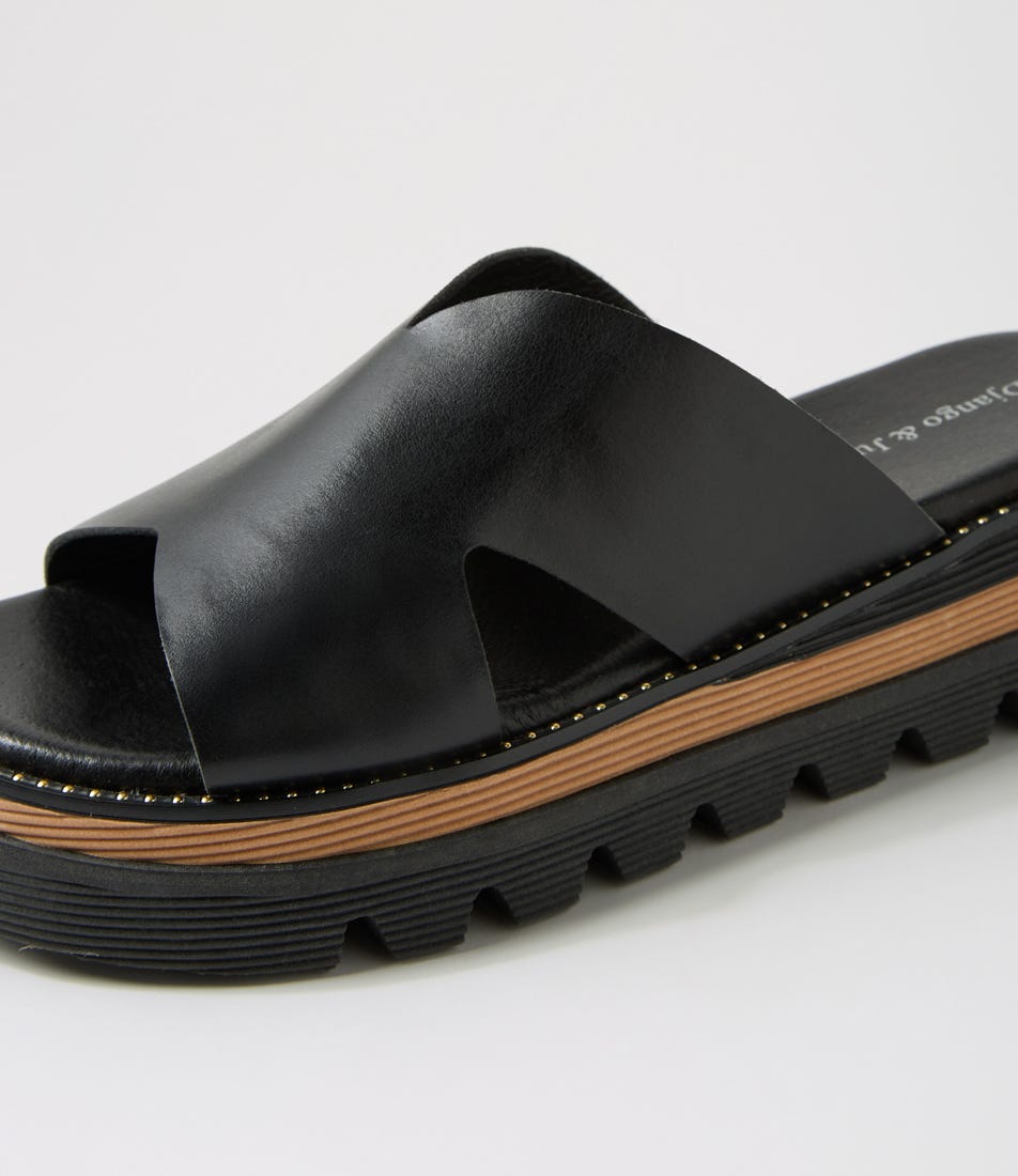 Suki Slide Black Leather