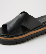 Suki Slide Black Leather