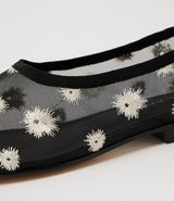 Undeen Ballet Flat Black Ivory Mesh