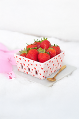 PINK HEART PRINT CERAMIC BASKET