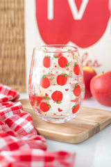 APPLE PRINT STEMLESS WINE GLASS