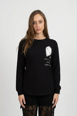 LS SCALLOP TEE PRESSURE BLACK