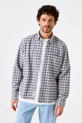 CHECK SHIRT STONE BLUE
