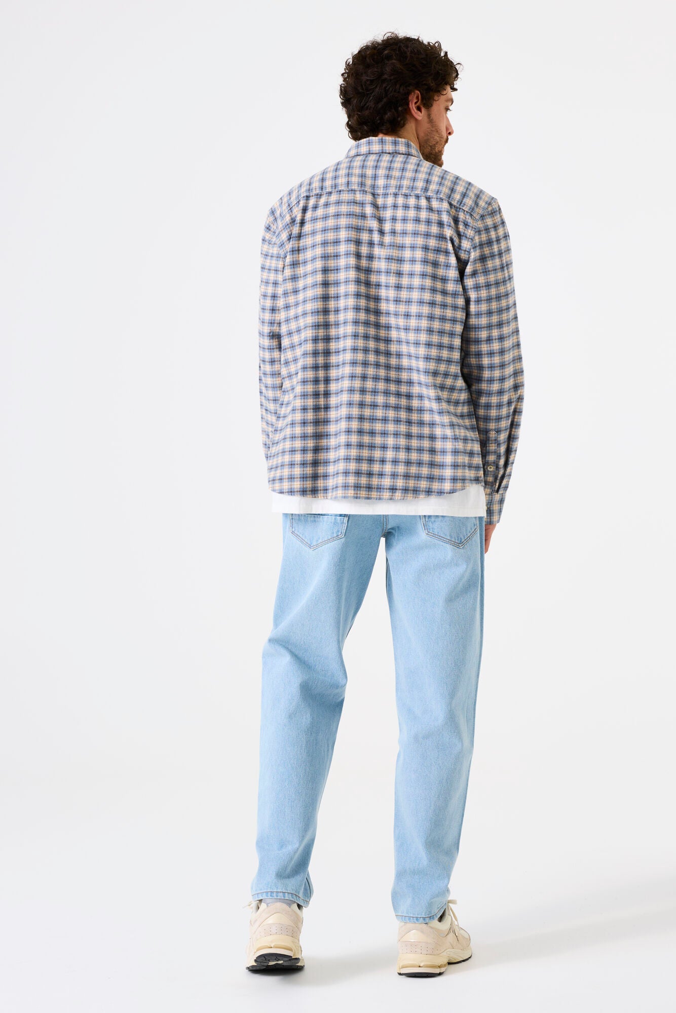 CHECK SHIRT STONE BLUE