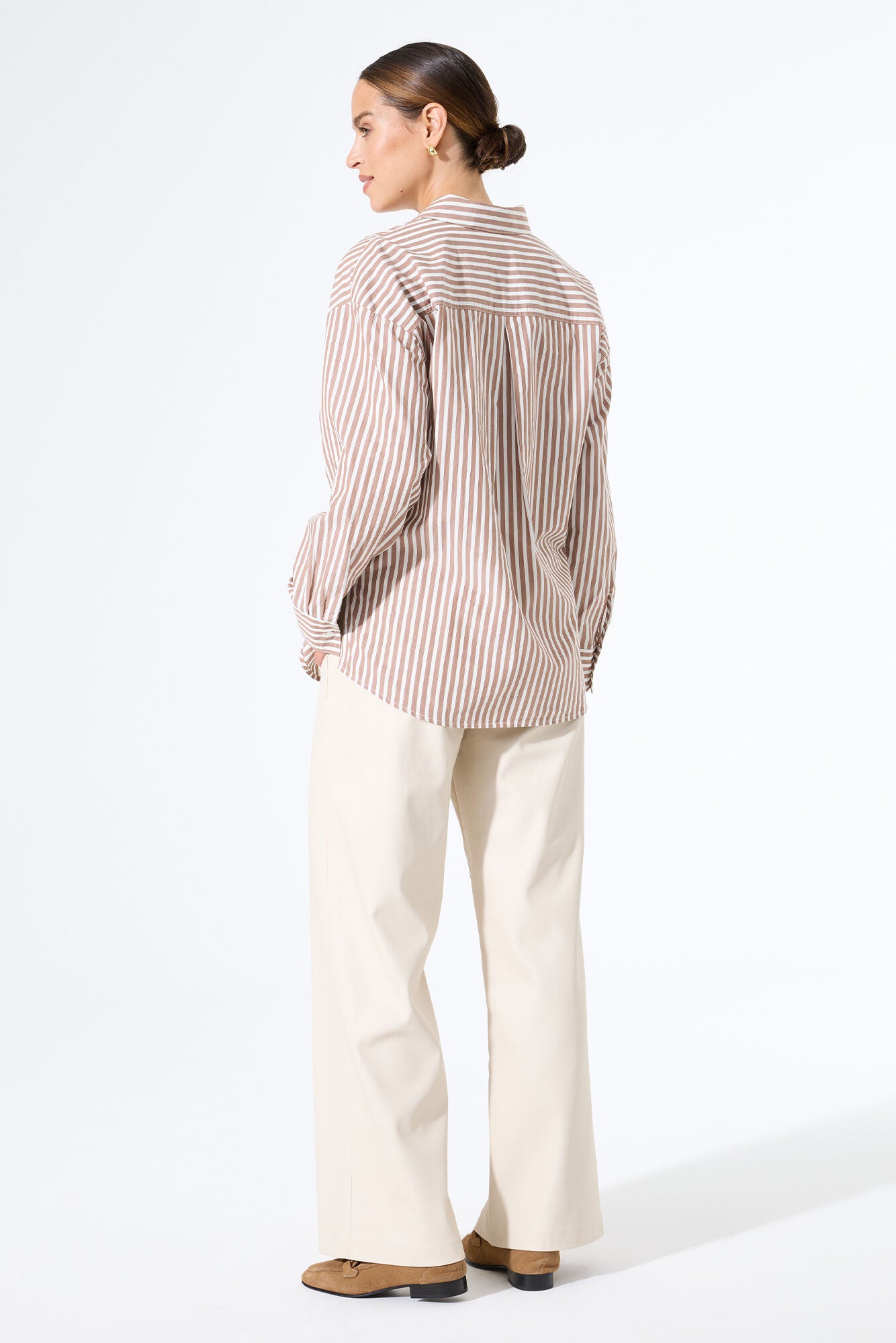 LONG SLEEVE SHIRT OFF WHITE CHOCOLATE