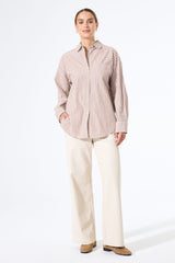 LONG SLEEVE SHIRT OFF WHITE CHOCOLATE