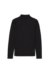 SPECKLE LONG SLEEVE TOP BLACK
