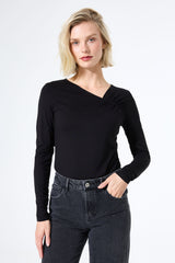 CHIC LONG SLEEVE TOP BLACK