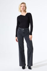 CHIC LONG SLEEVE TOP BLACK