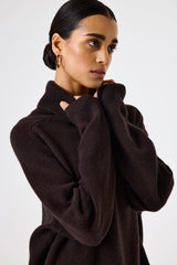 WOOL KNIT CHOCOLATE