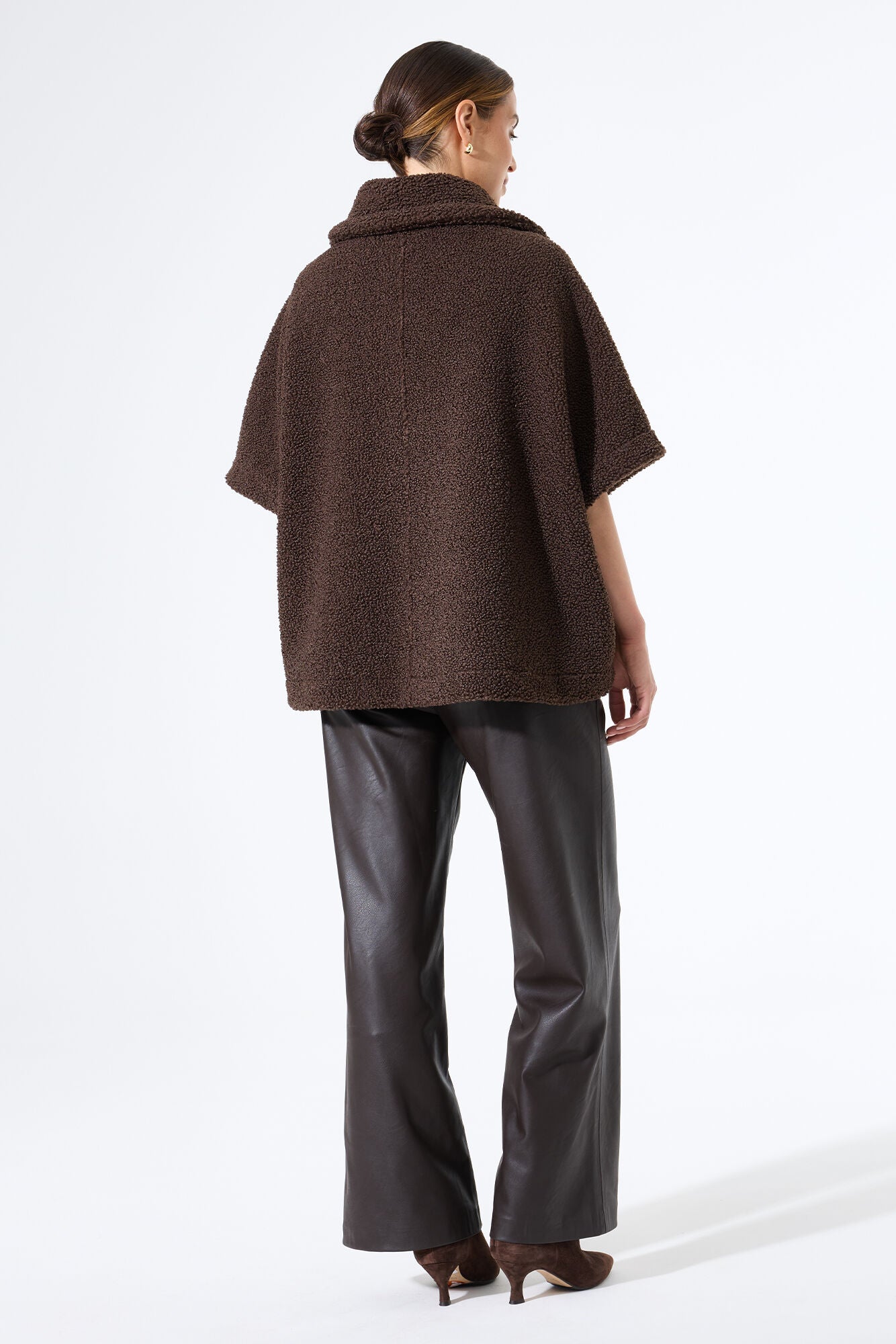 COATED WIDE LEG PANT CHOCOLATE