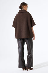 COATED WIDE LEG PANT CHOCOLATE