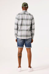 CHECKED SHIRT SAGE GREEN