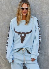 VINTAGE WESTERN SWEAT POWDER BLUE