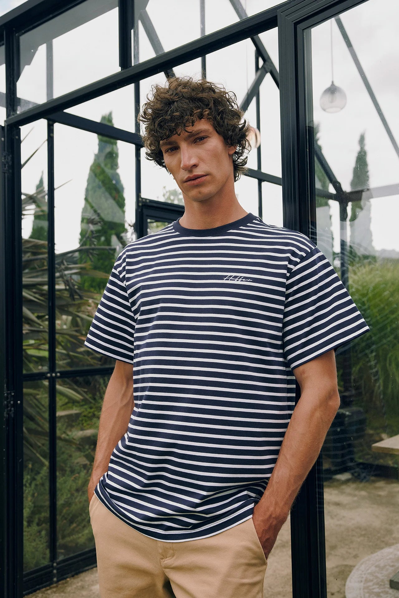 MENS STRIPE SUP TEE NAVY WHITE
