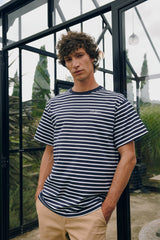 MENS STRIPE SUP TEE NAVY WHITE
