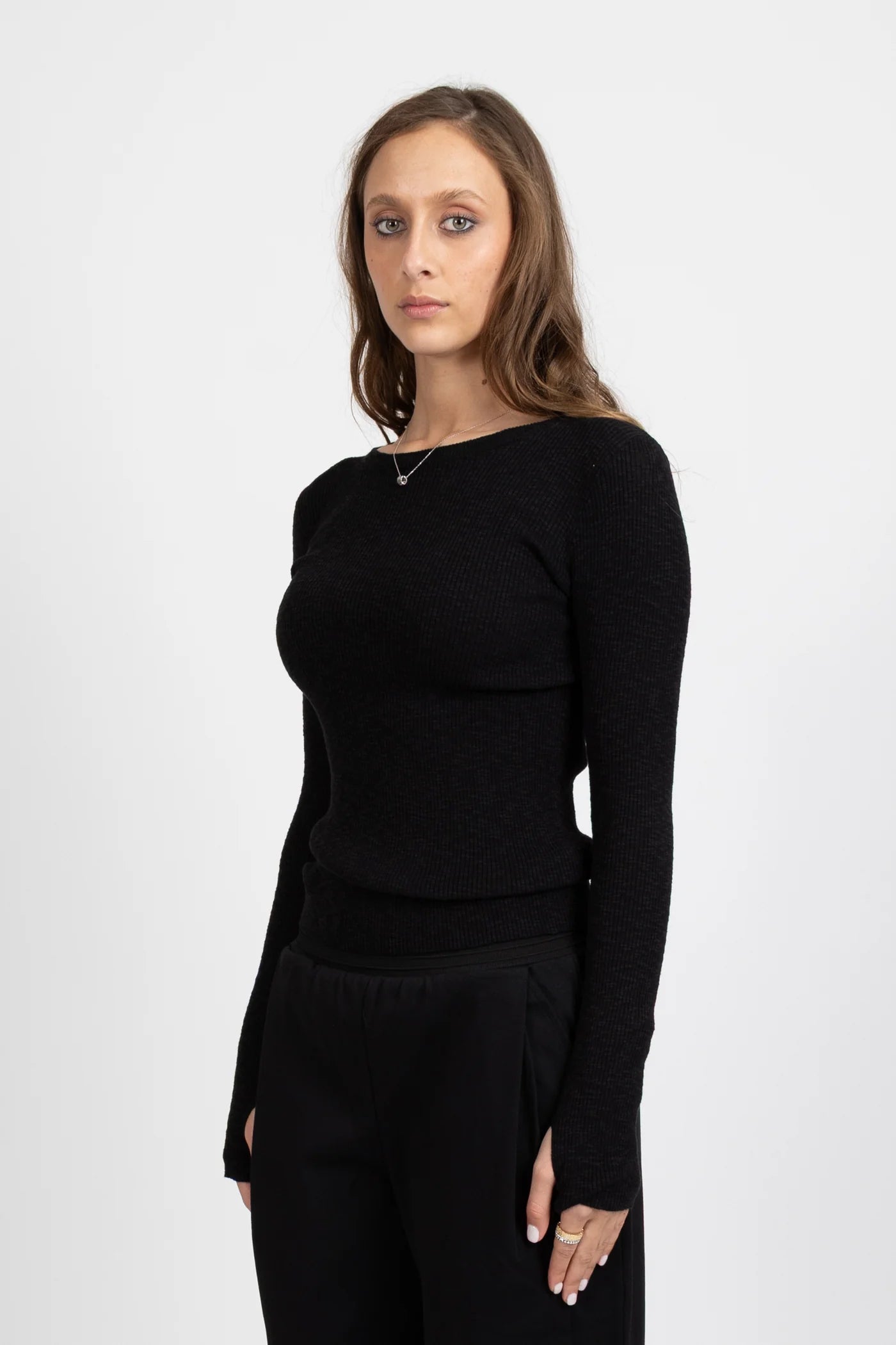 HARPER LS TOP BLACK