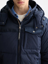 HOODED PUFFER JACKET SKY CAPTAIN