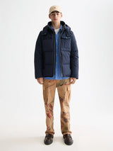 HOODED PUFFER JACKET SKY CAPTAIN