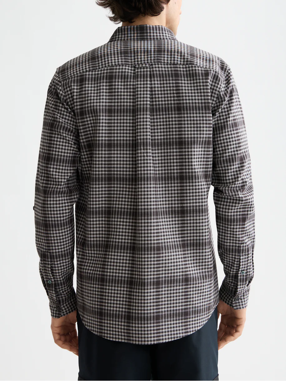 SHADOW-CHECK DOUBLE-FACED SHIRT BLACK