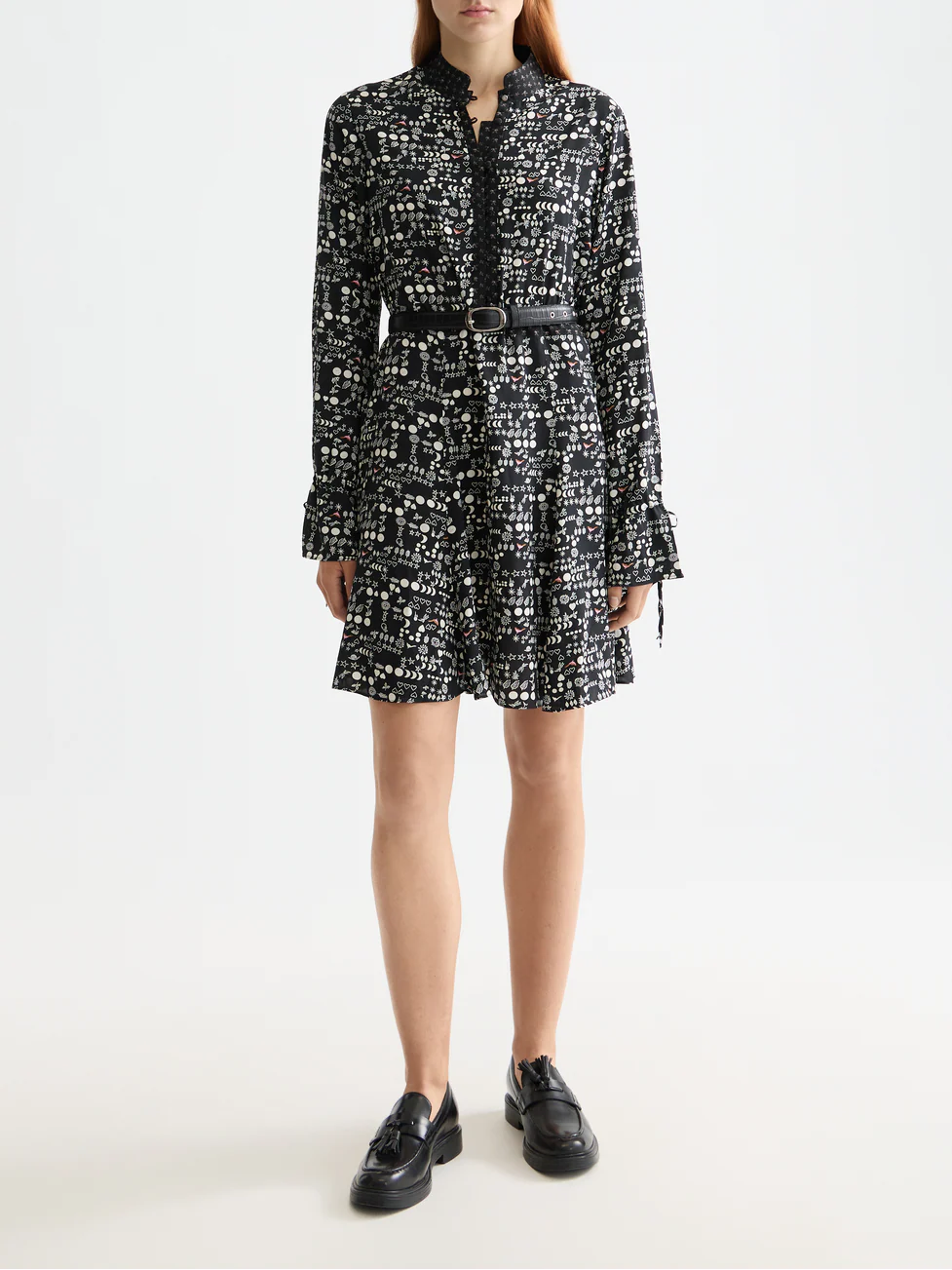 PRINTED MINI DRESS MOON GARDENING