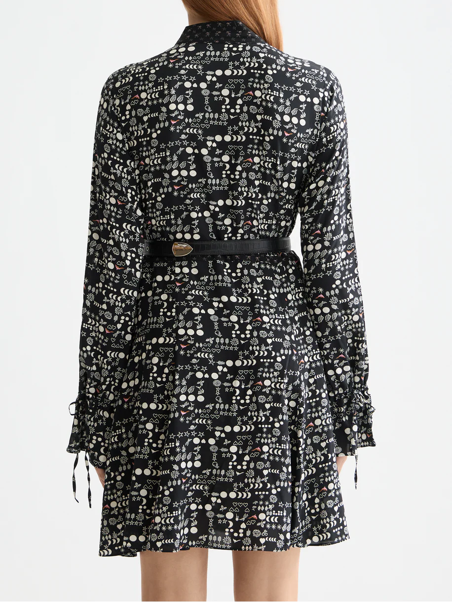 PRINTED MINI DRESS MOON GARDENING