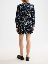 SCALLOP TRIM MINI DRESS RIBBON NAVY