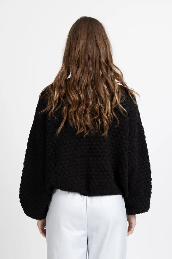 HONEYCOMB CARDI BLACK